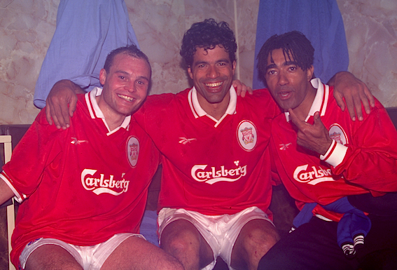 V. Guérin, Raï et Patrice à Anfield, Liverpool, 24 avril 1997